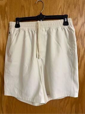 LNA Cream Elastic Waist Shorts with Drawstring